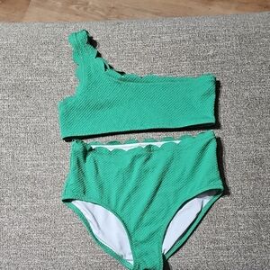 Old Navy Kids' Teal Scalloped Bikini